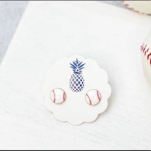 Prep Obsessed Baseball Stud Earrings Baseball Mom